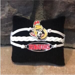 NHL Ottawa Senators White Braided Bracelet